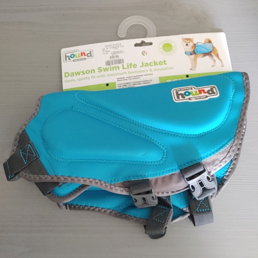 New Outward Hound Blue Dog Life Jacket - M